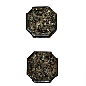 Acrylic HAWAII Mother Of Pearl Shell Chip Coaster Set 2 Vintage